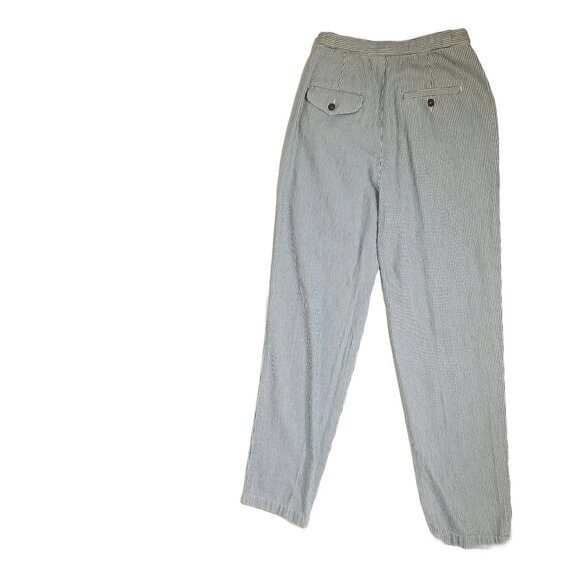 Liz Claiborne. Vintage, Blue and White Pin Stripe Pants. Size 4 - Picture 8 of 8
